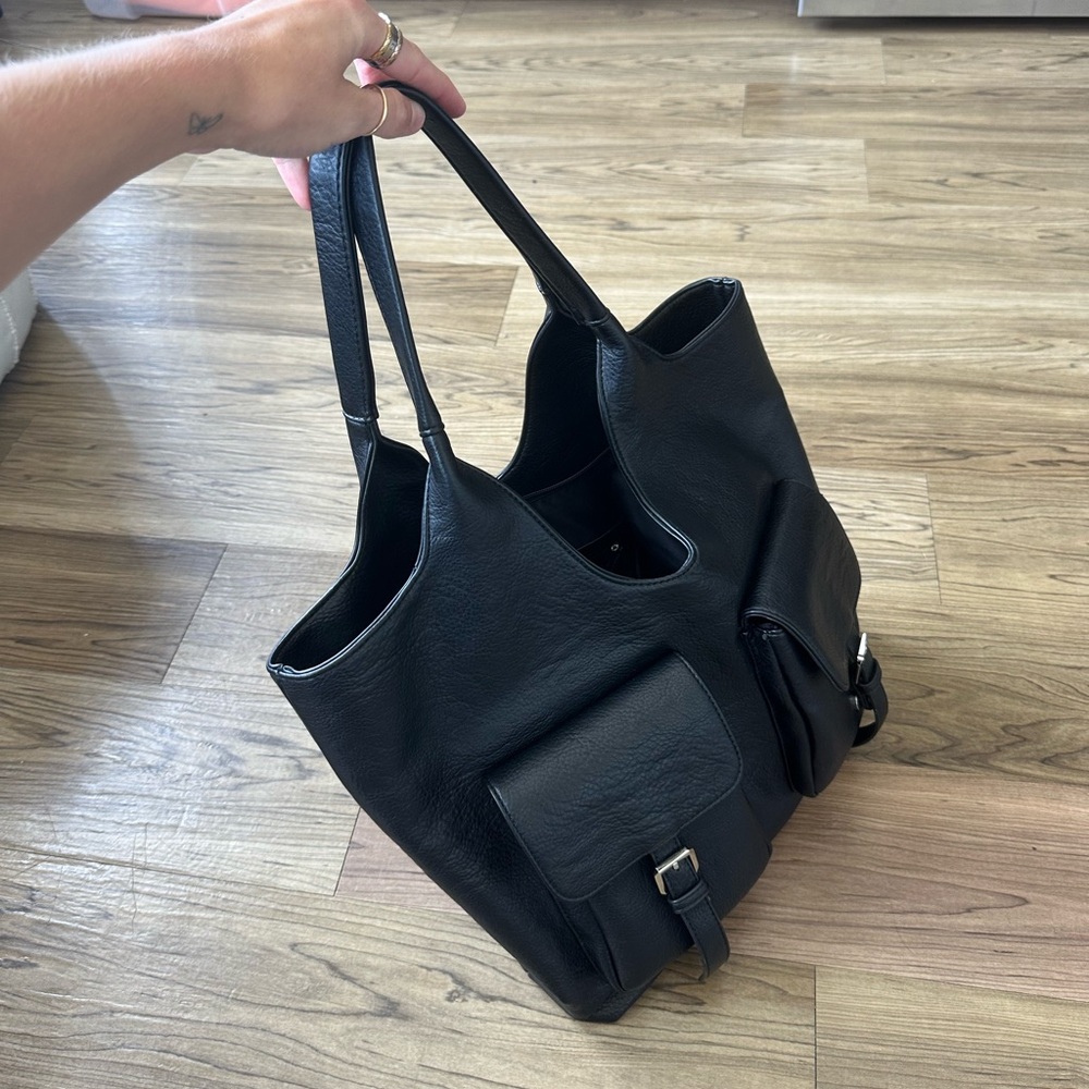 BLACK ANTHROPOLOGIE TOTE BAG